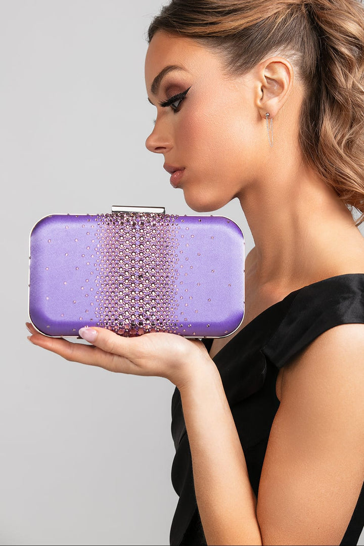 Ella Lilac Crystal Clutch