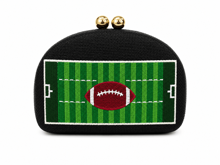 Football- Embroidered Clutch