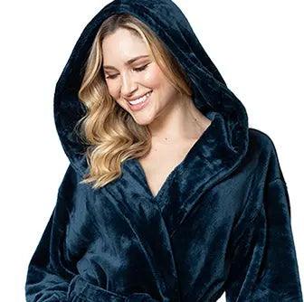 Women's Hooded Plush Robes by Lotus Linen