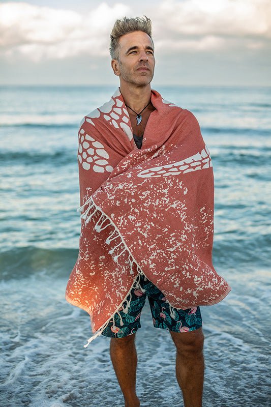 Galapagos Turtle Turkish Towel - Terracotta - Sun Drunk