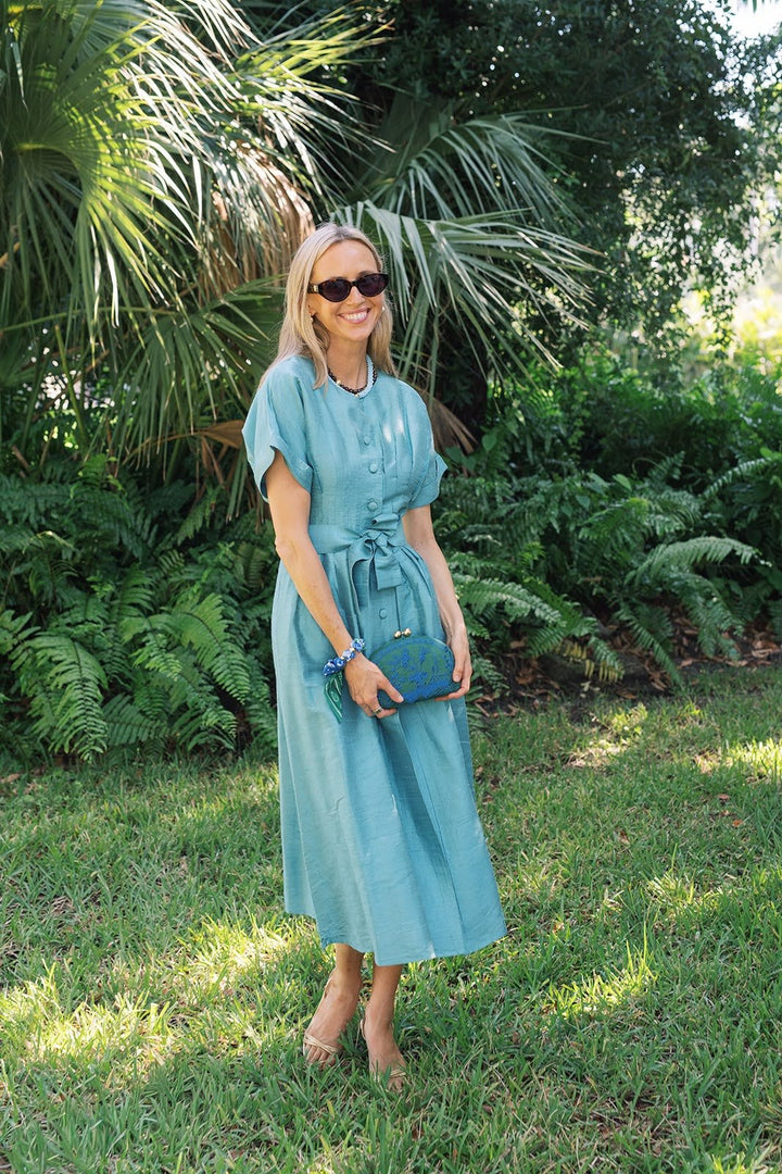 Garden Party- Green Combo- Embroidered Clutch