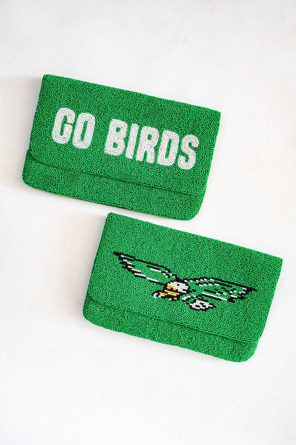 Eagles Bird - Green Beaded Clutch