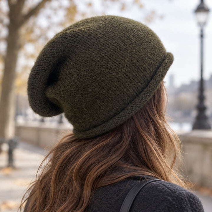 Army Green Essential Knit Alpaca Beanie
