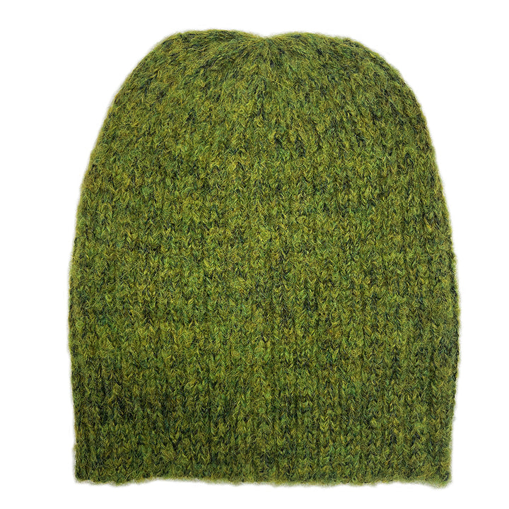 Olive Green Ribbed Alpaca Beanie