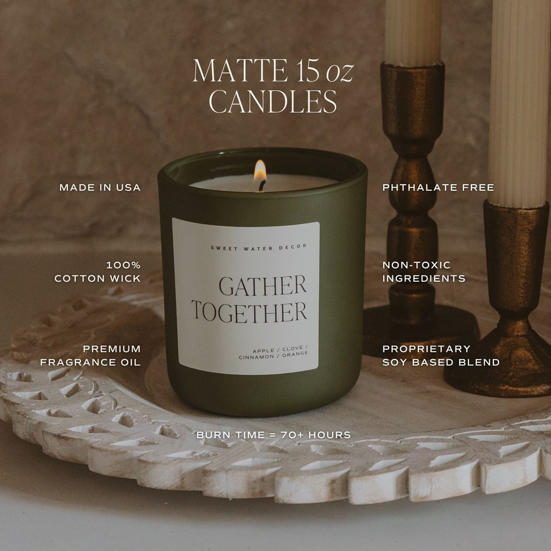 Gather Together Soy Candle - Olive Matte Jar - 15 oz (Farmhouse)