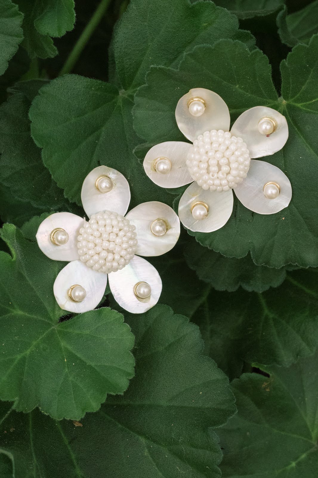 Greer - Mother Of Pearl Stud Flower Earrings