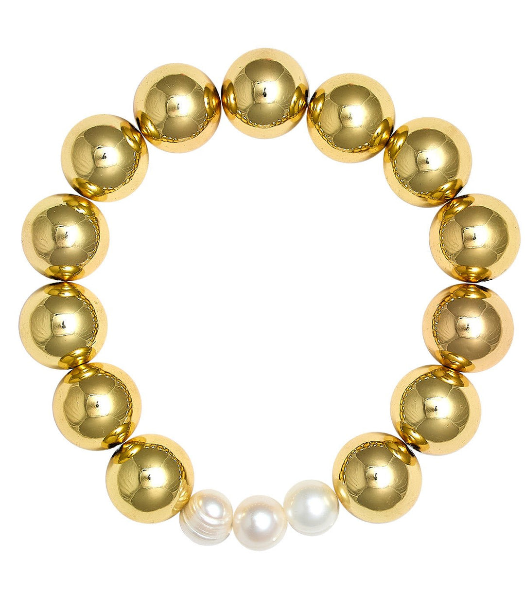 Hadley Triple Pearl -  18k Gold Plated Beaded Bracelets