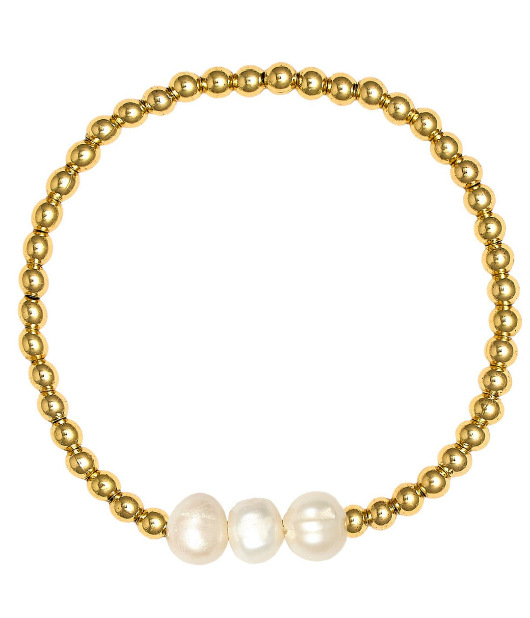 Hadley Triple Pearl -  18k Gold Plated Beaded Bracelets