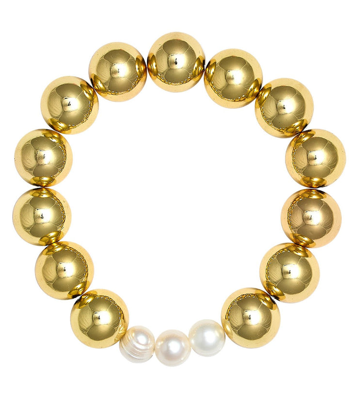 Hadley Triple Pearl -  18k Gold Plated Beaded Bracelets