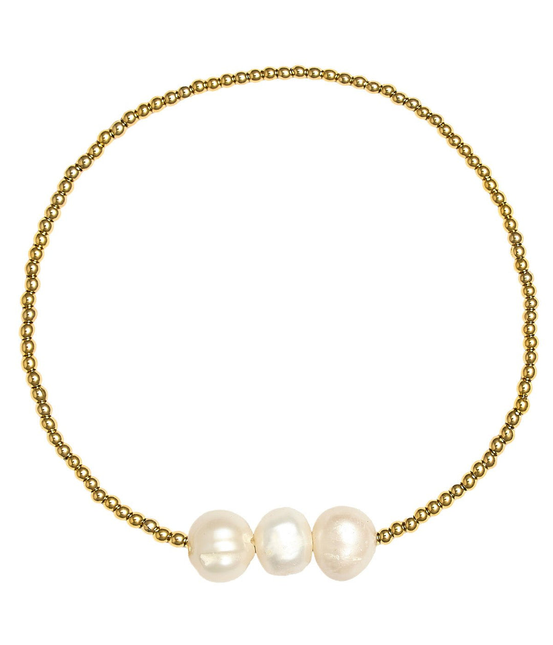 Hadley Triple Pearl -  18k Gold Plated Beaded Bracelets