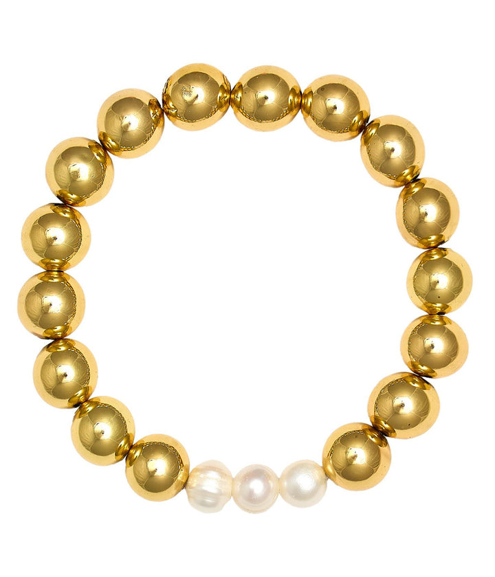 Hadley Triple Pearl -  18k Gold Plated Beaded Bracelets