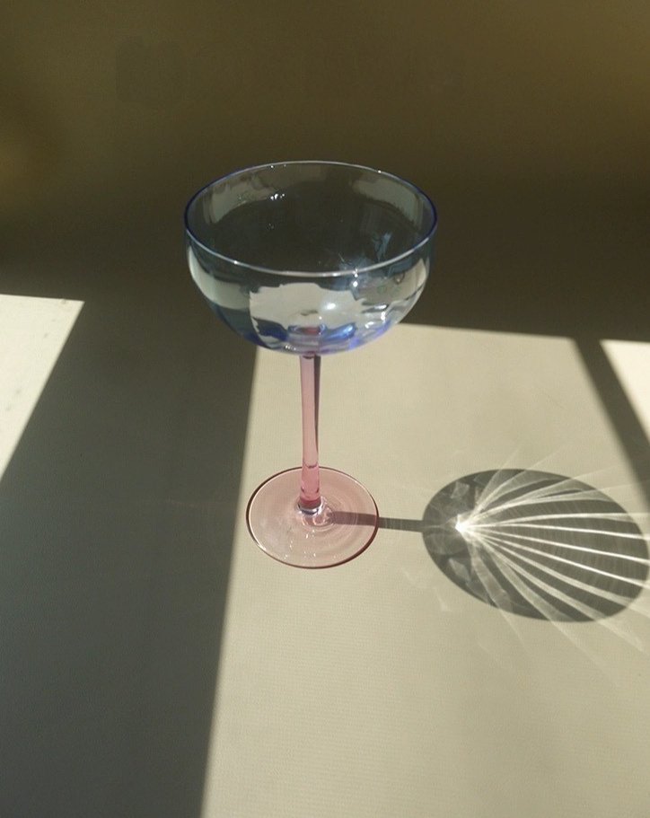 Hand Blown Retro Pastel Colored Coupe Cocktail Glasses Set of 4 ( $22.5 Each ) - Retro Colored Coupe Cocktail Glasses Set of 4 - INSPECIAL HOME