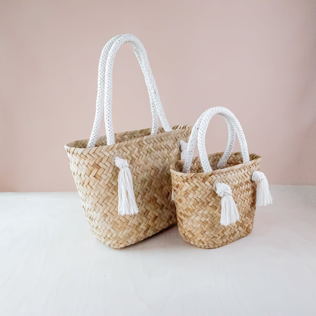 Oat Classic Market Tote with Braided Handles - Modern Woven Totes | LIKHÂ by LIKHÂ