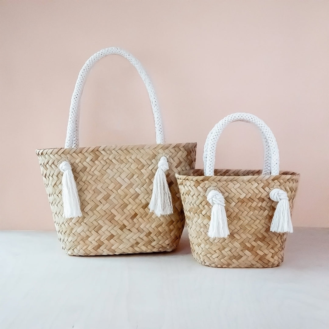 Oat Classic Market Tote with Braided Handles - Modern Woven Totes | LIKHÂ by LIKHÂ