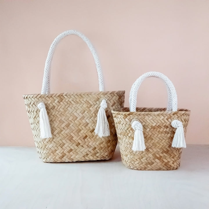 Oat Classic Market Tote with Braided Handles - Modern Woven Totes | LIKHÂ by LIKHÂ