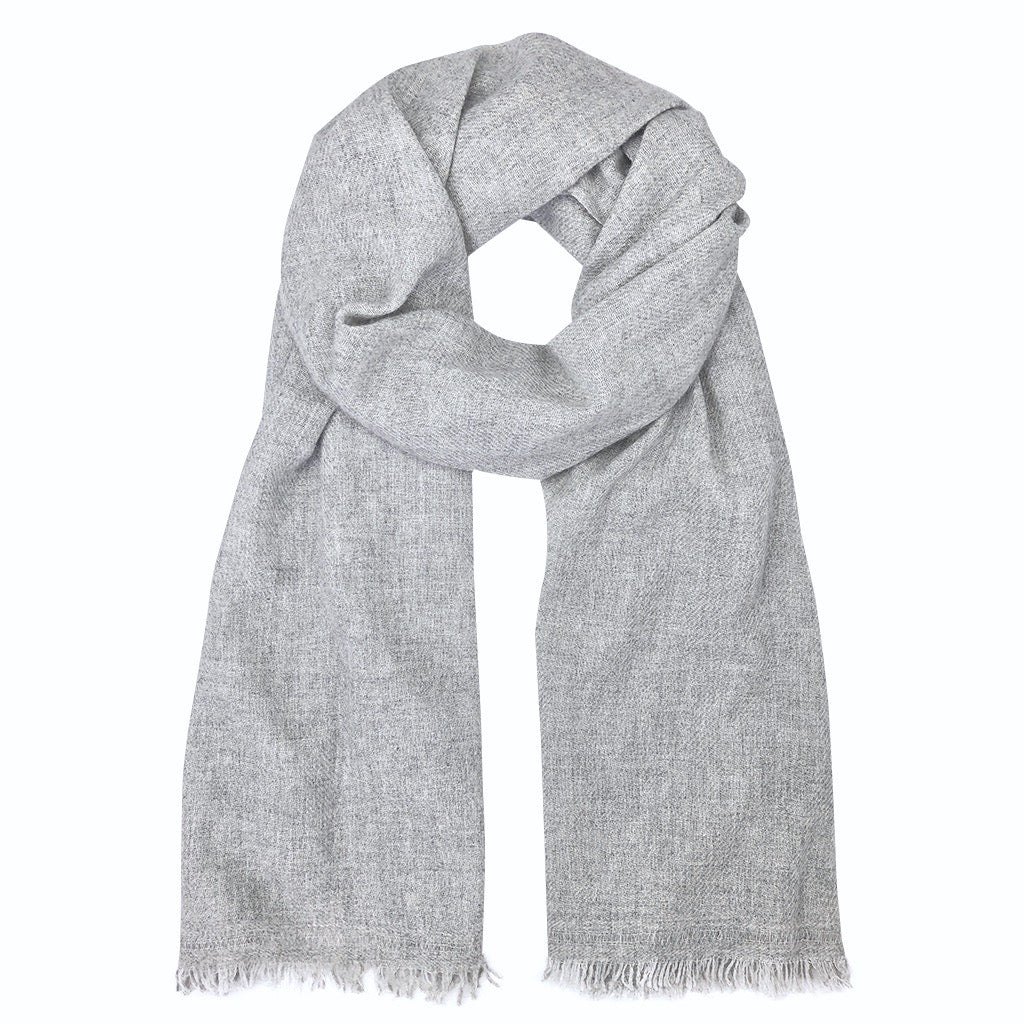 Heather Gray Handloom Cashmere Scarf