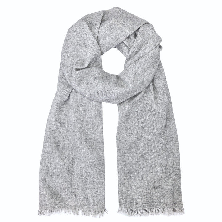 Heather Gray Handloom Cashmere Scarf