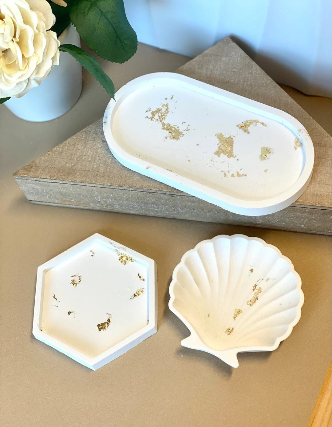 Handmade Jesmonite Tray by Crazy About Candles