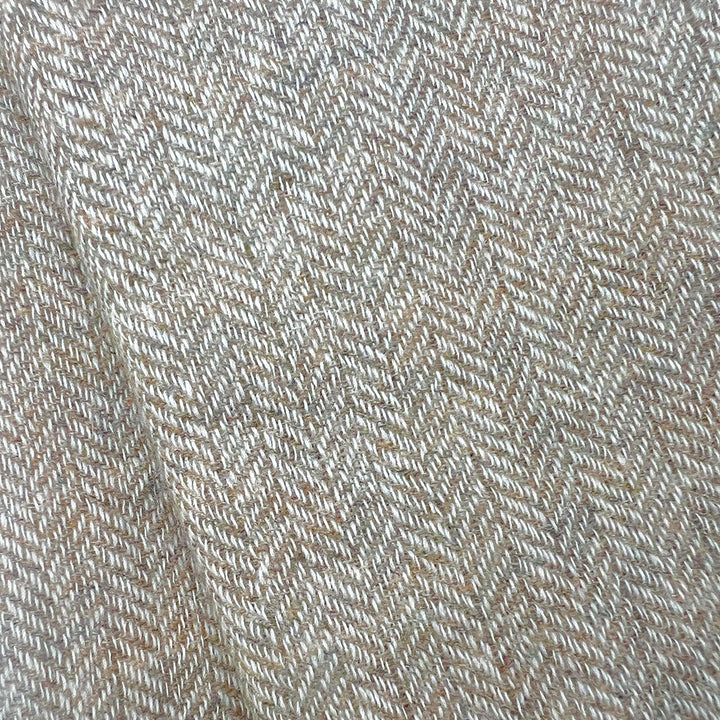 Beige Herringbone Cashmere Scarf