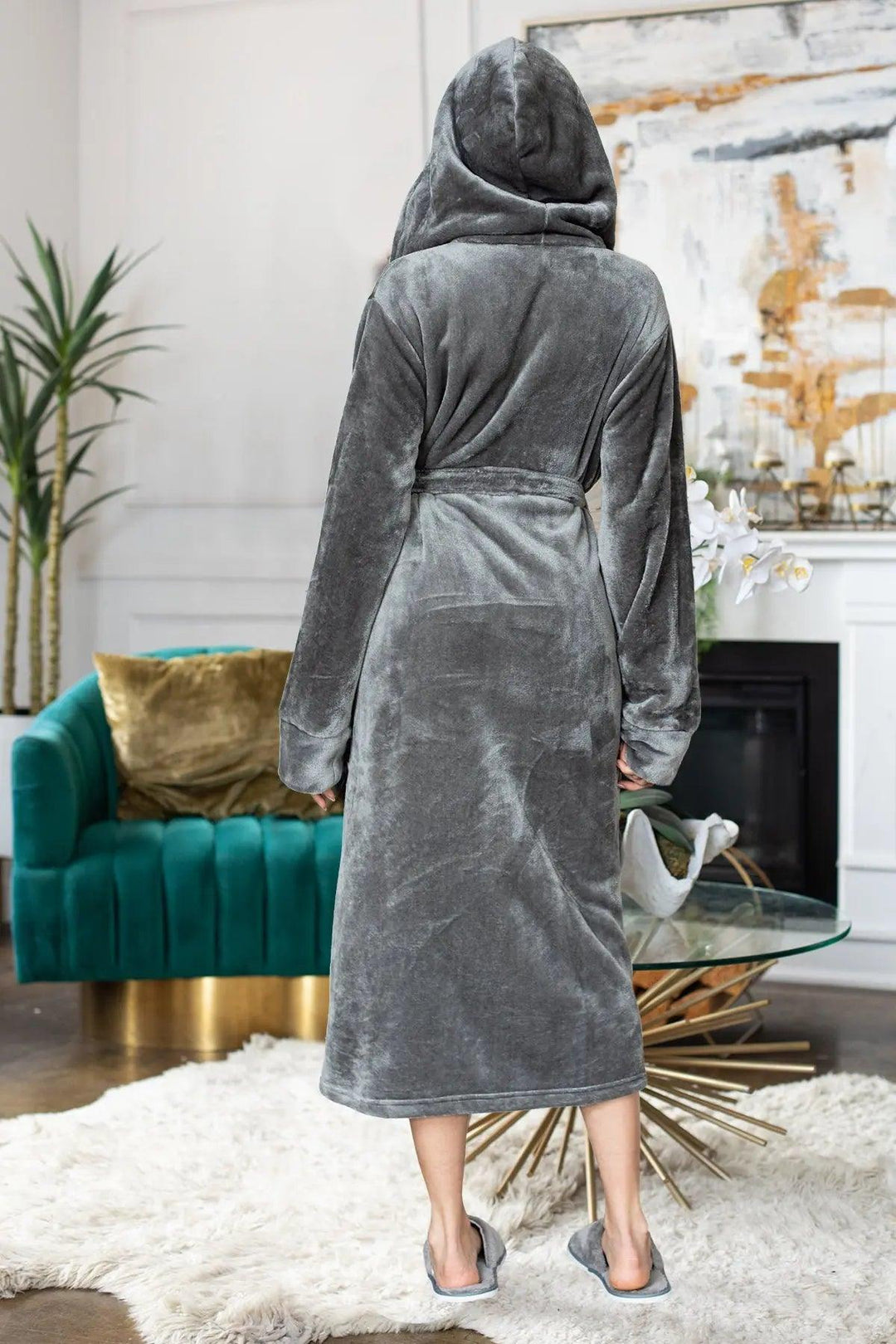Women's Hooded Plush Robes by Lotus Linen