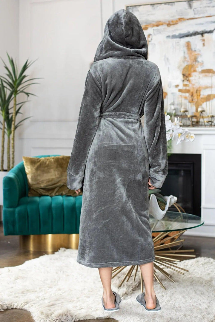 Women's Hooded Plush Robes by Lotus Linen