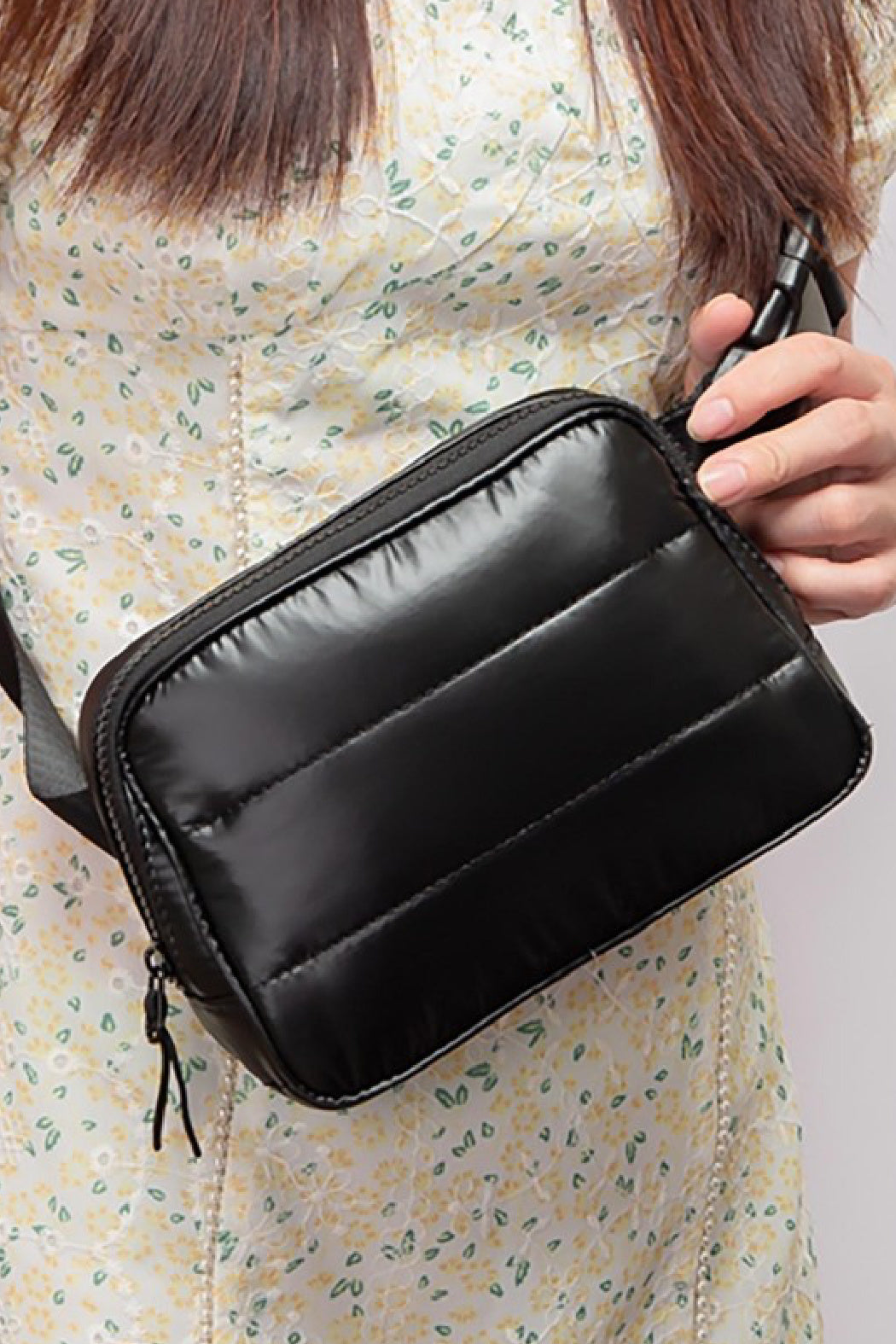 Gloss Puffer Belt Sling Bag by Embellish Your Life