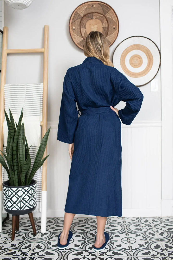 Lightweight Cotton Waffle Robe for Women by Lotus Linen