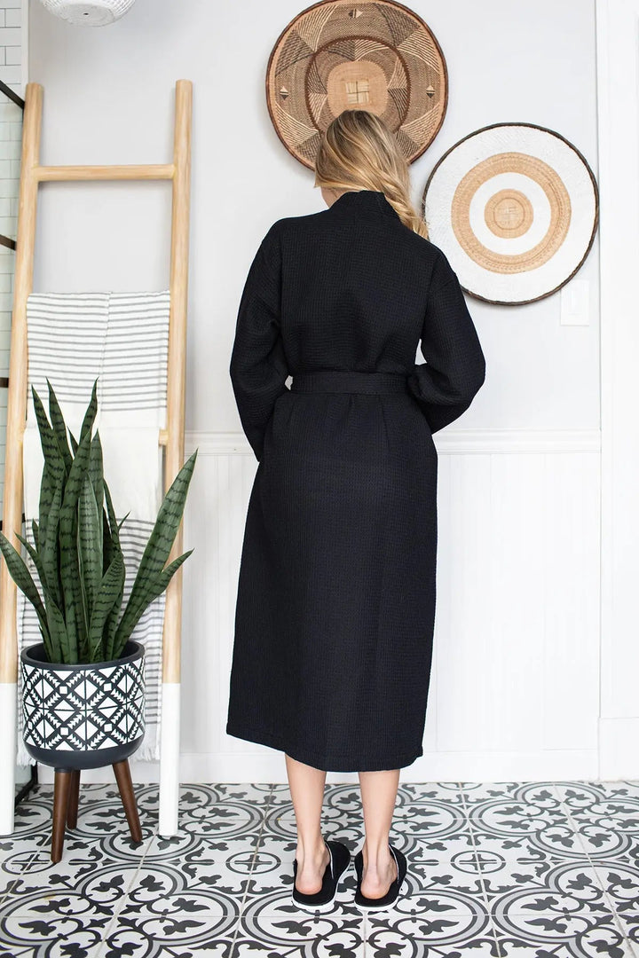 Lightweight Cotton Waffle Robe for Women by Lotus Linen