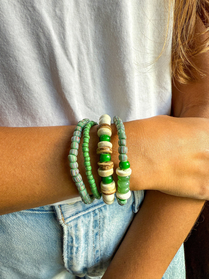 Trio Stack Bracelet Set | Green