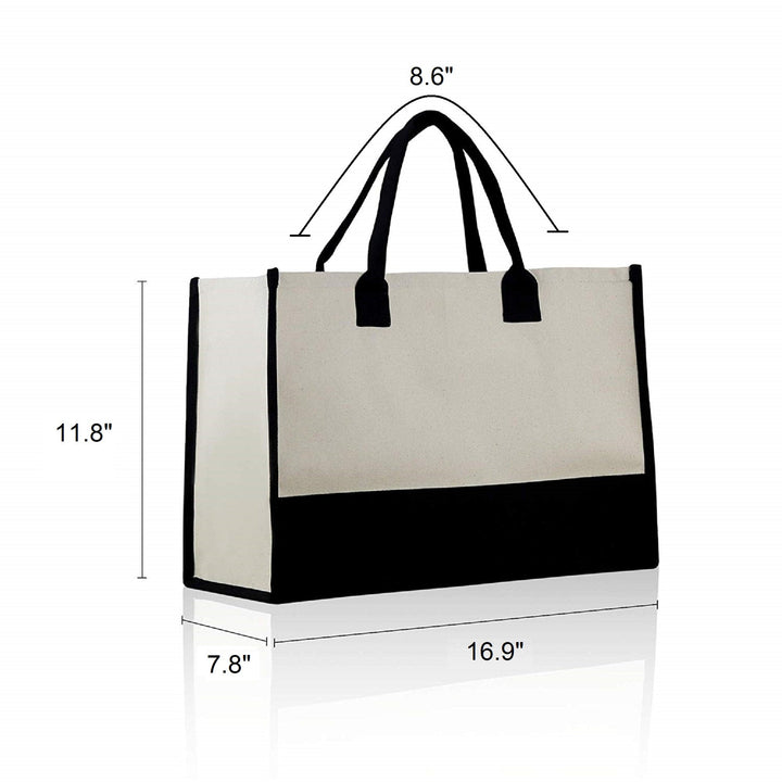 Personalized Cotton Canvas Beach Tote Bag