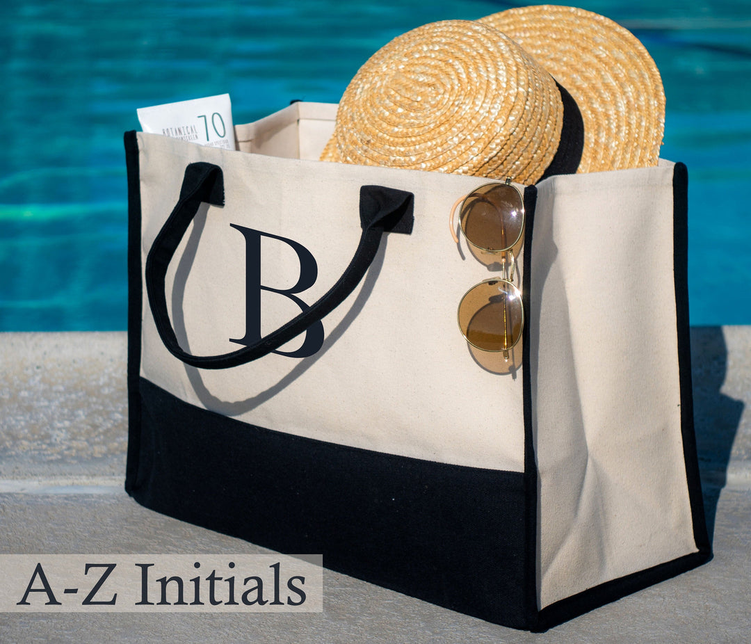 Personalized Cotton Canvas Beach Tote Bag