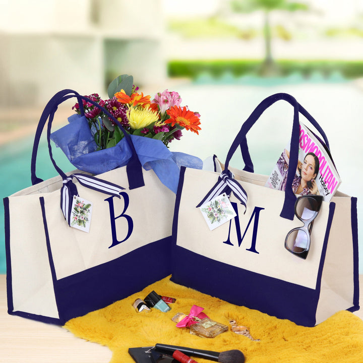 Personalized Cotton Canvas Beach Tote Bag