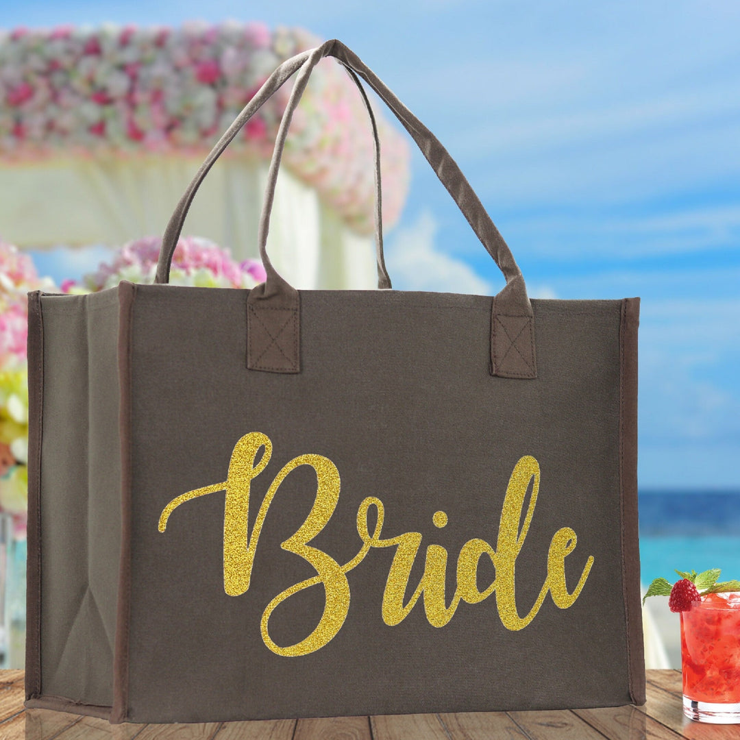 Bride Large Print Tote Bag 100% Cotton