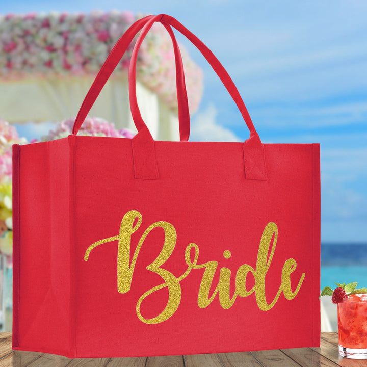 Bride Large Print Tote Bag 100% Cotton