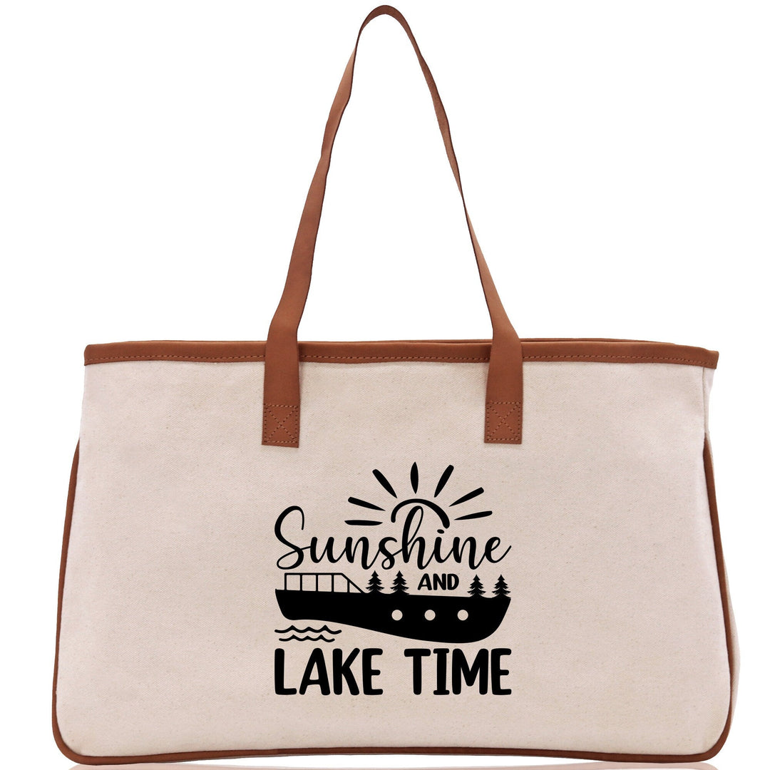Lake Time Cotton Canvas Chic Tote Bag