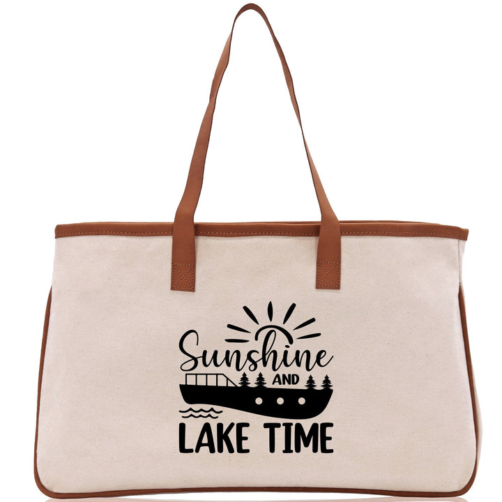 Lake Time Cotton Canvas Chic Tote Bag