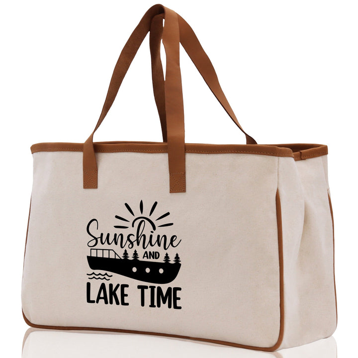 Lake Time Cotton Canvas Chic Tote Bag