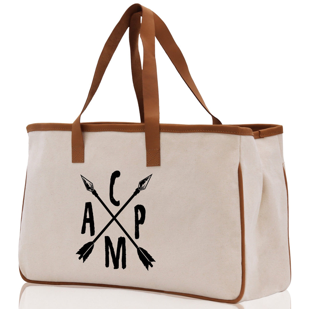 Camp Cotton Canvas Chic Tote Bag Camping Tote Camping Lover Gift Tote Bag Outdoor Tote Weekender Tote Camper Tote Multipurpose Tote