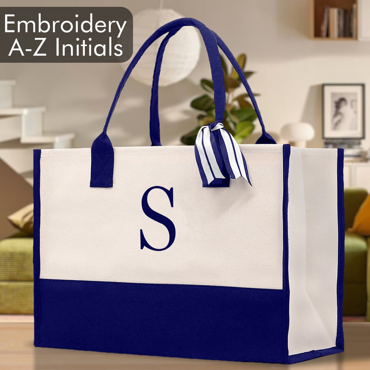 Personalized Cotton Canvas Beach Tote Bag