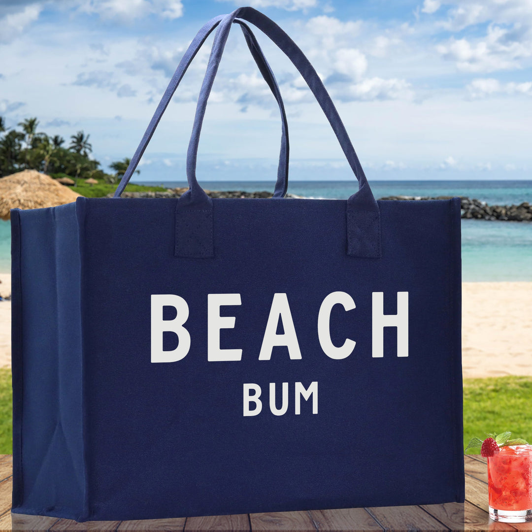 Beach Bum Cotton Canvas Chic Beach Tote
