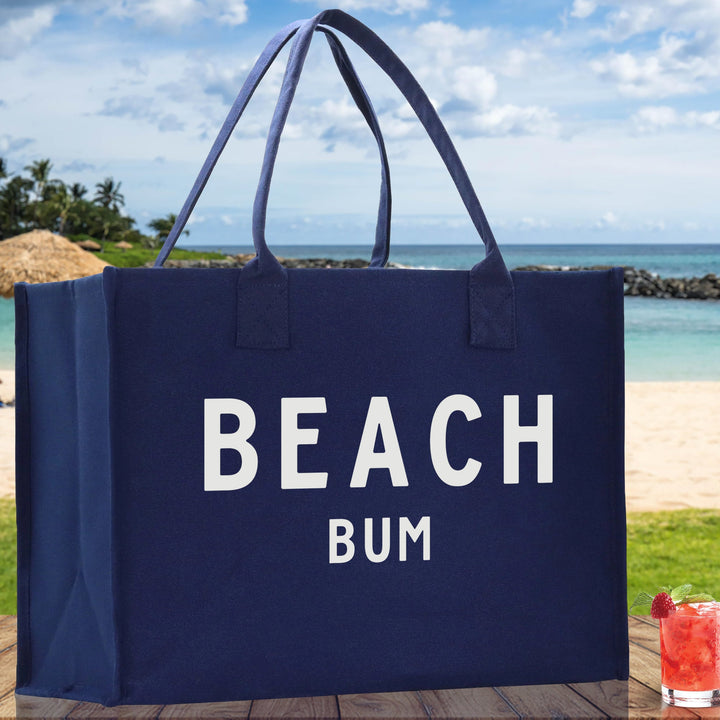 Beach Bum Cotton Canvas Chic Beach Tote