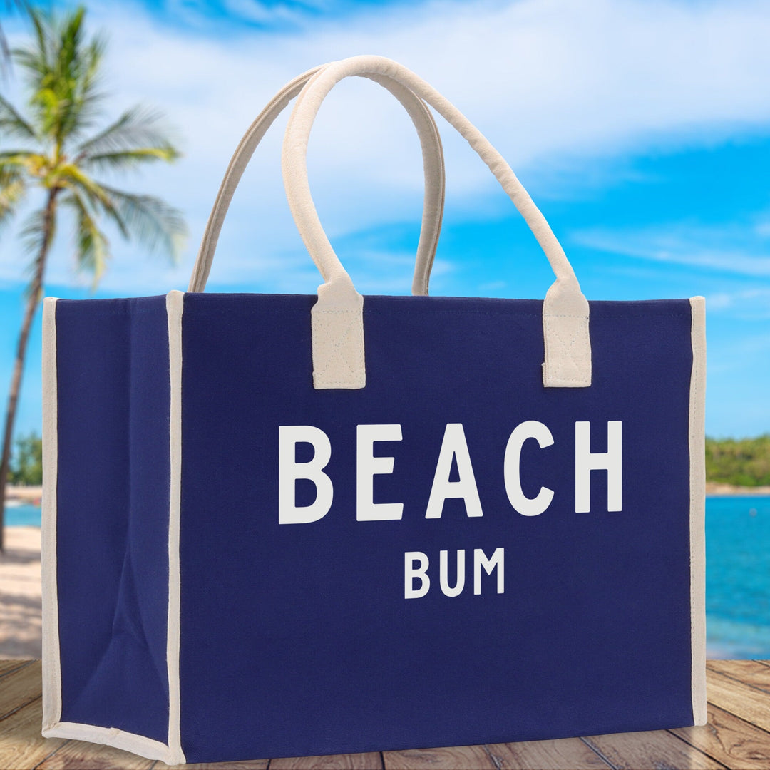 Beach Bum Cotton Canvas Chic Beach Tote