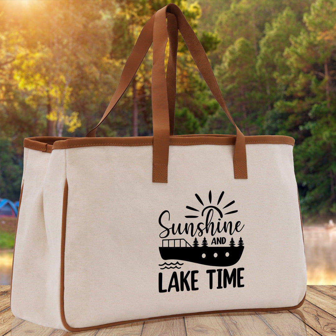 Lake Time Cotton Canvas Chic Tote Bag