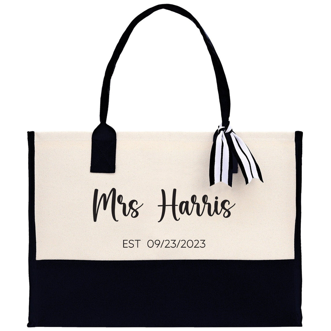 Mrs. Last Name Est Year Tote Bag