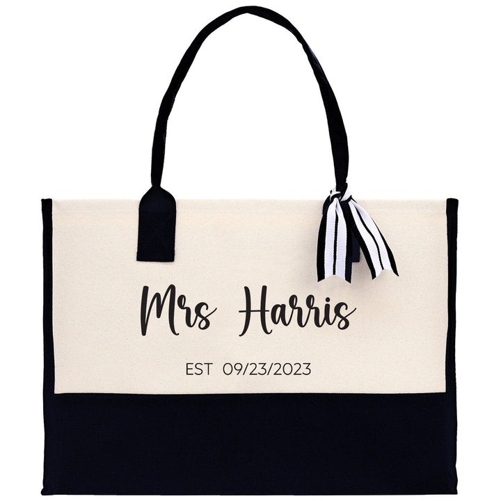 Mrs. Last Name Est Year Tote Bag