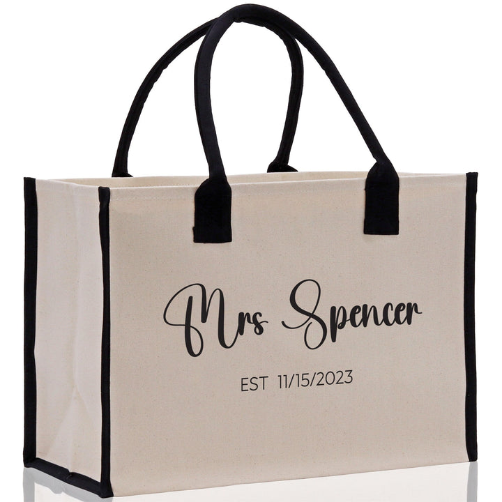 Mrs. Last Name Est Year Tote Bag