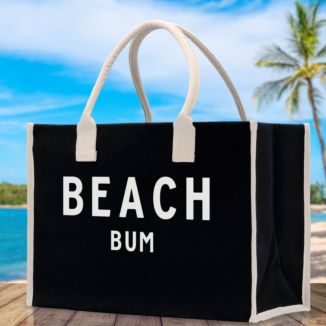Beach Bum Cotton Canvas Chic Beach Tote