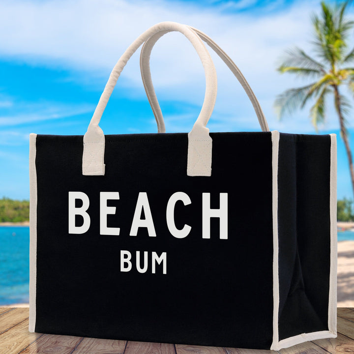 Beach Bum Cotton Canvas Chic Beach Tote