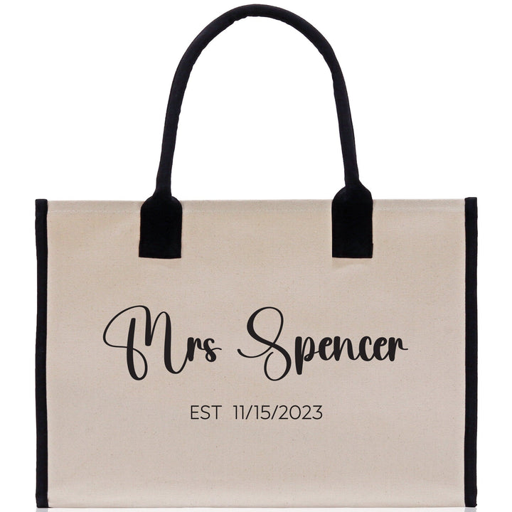 Mrs. Last Name Est Year Tote Bag