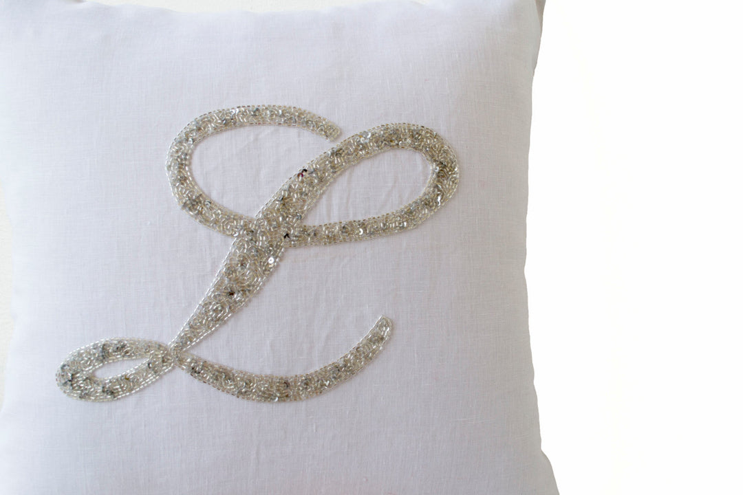 Customized Monogram Letter Throw Pillow Cover by Amore Beauté